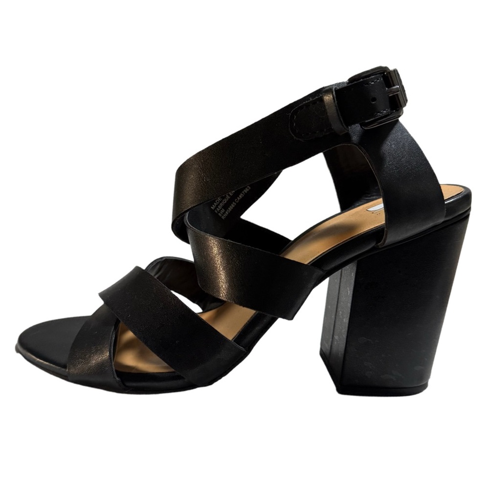 BP Nordstrom Black Strappy Block Heel Sandals Womens 8.5‎ RN58665
